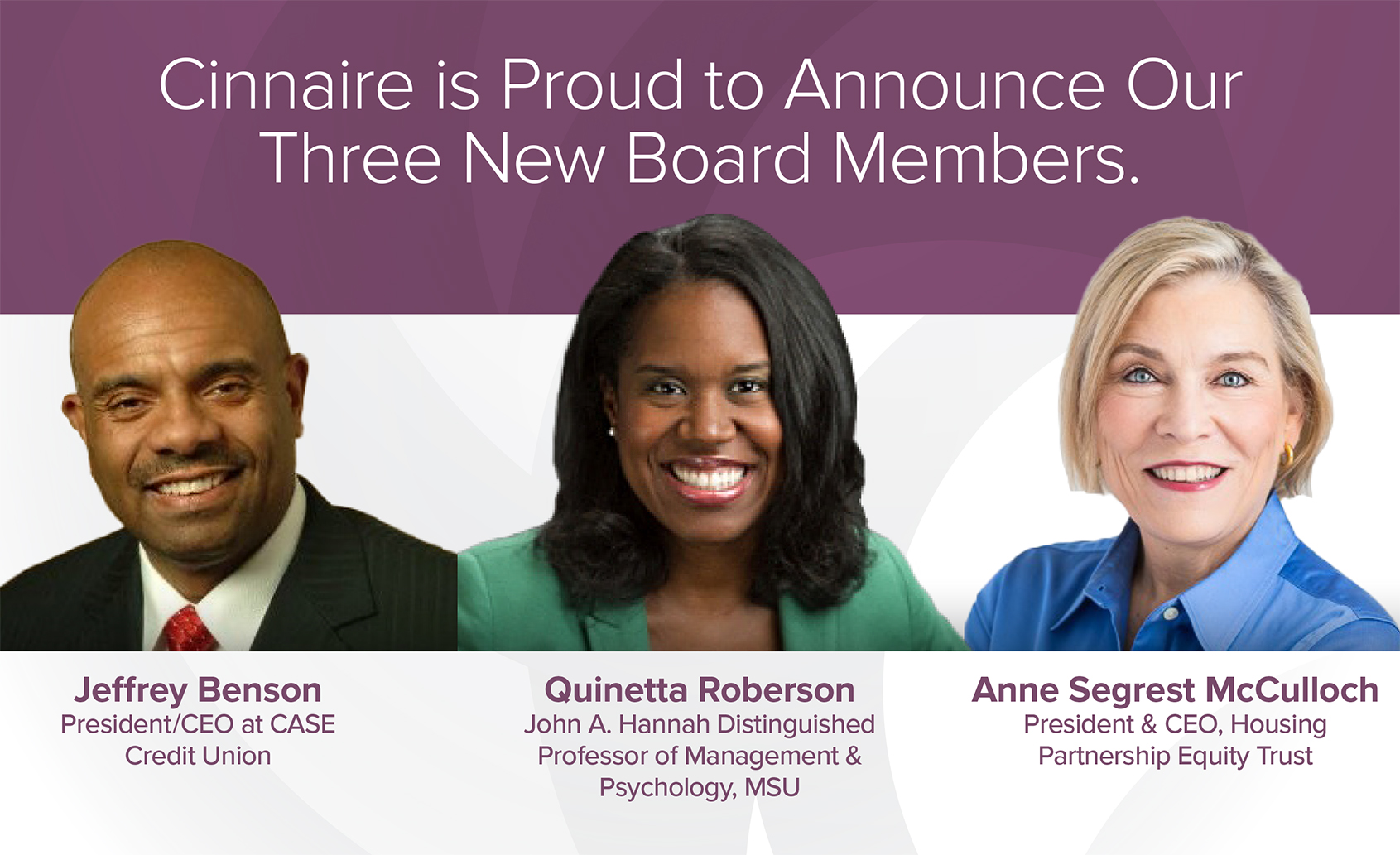 Cinnaire Welcomes Three New Board Members
