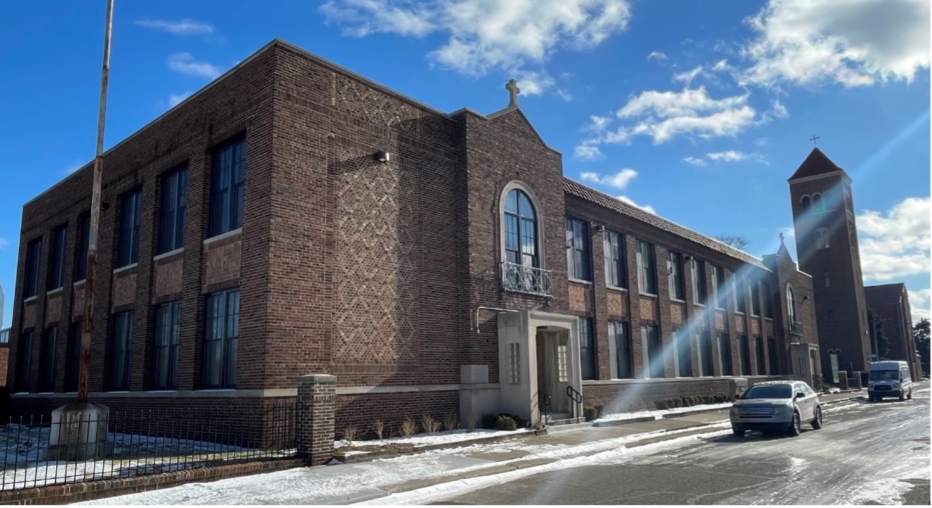 Brick school building renovated for affordable housing