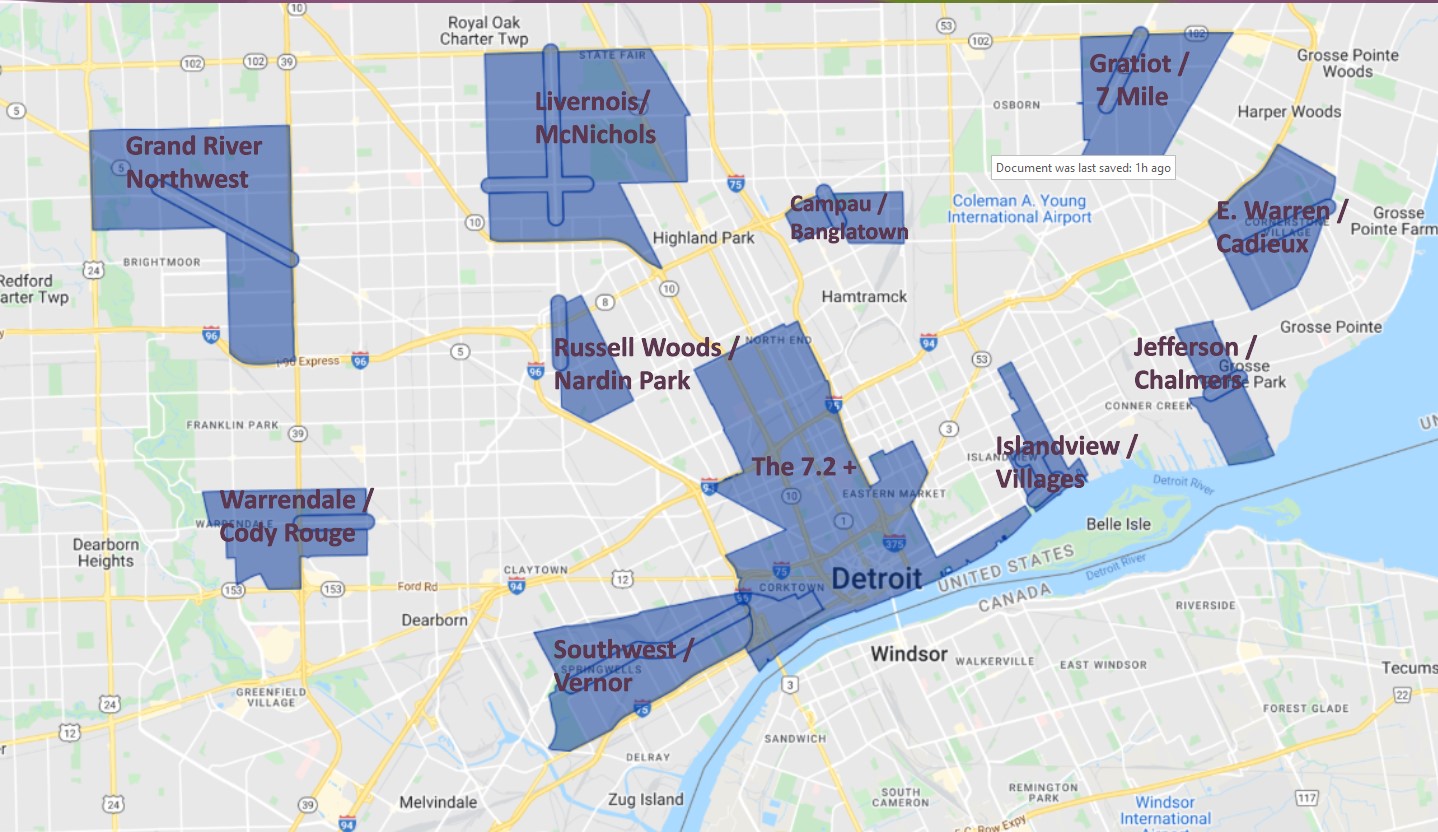 Detroit Priority City Map 2022 