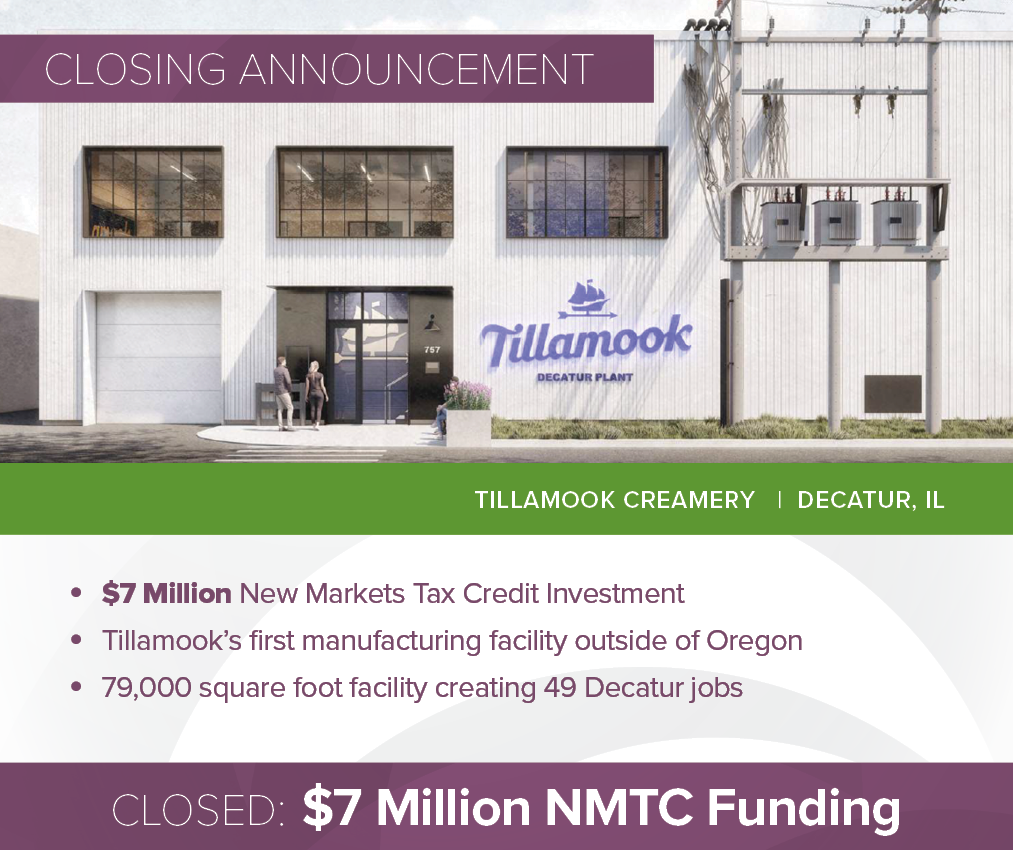 picture of Tillamook Creamery factory and information about cinnaire's investment funding