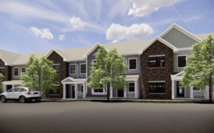 Rendering of Gillfords Crossing townhouse, cottage style housing