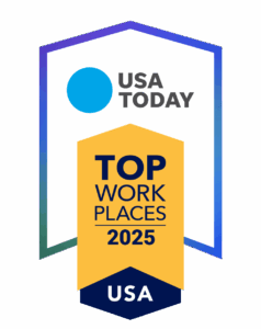 Award logo for Cinnaire's Top Work Places 2025 - USA Today