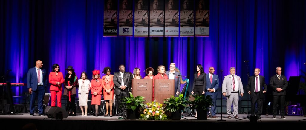 Presenters and guests on stage at MLK Day